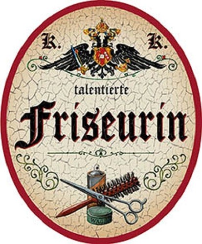 Friseurin nostalgieschild - friseurin,